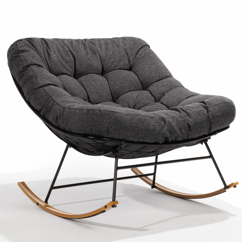 Chaise berçante Carlynne Moon, Gris, Naturel