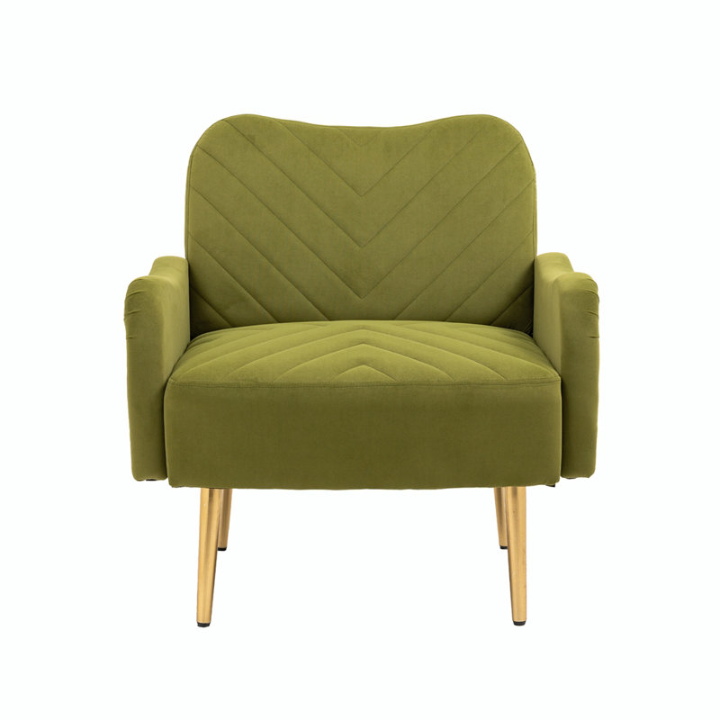 Fauteuil en velours, Polyester vert olive