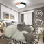 Koeninger Modern 1-Light Dimmable LED Wooden Ceiling Light Round Flush Mount Lamp With Remote Control-806868065-824283686