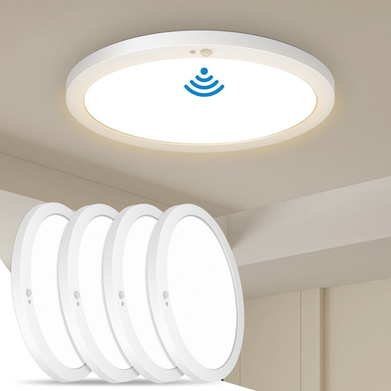 4 Pack Motion Sensor Ceiling Light Indoor Wired PIR, 5CCT, 9 Inch LED Closet Lights Motion Sensored, 18W, Timer, Motion Activated Flush Mount Ceiling Light for  Hallway, Pantry