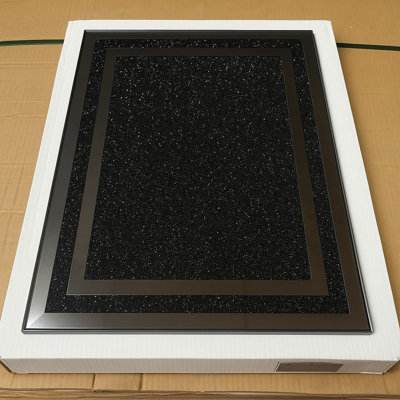 Worktop Saver Black Crushed Jewel Crystal Modern Diamante Flat Float Glass Saver Large Eye Catching Decorative Stylish 40x30x0.8 Cm