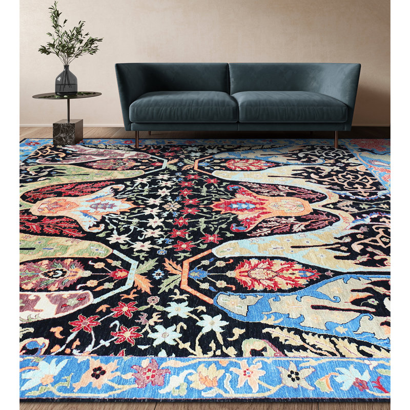 Handmade Wool Area Rug, Rectangle 5' x 8'