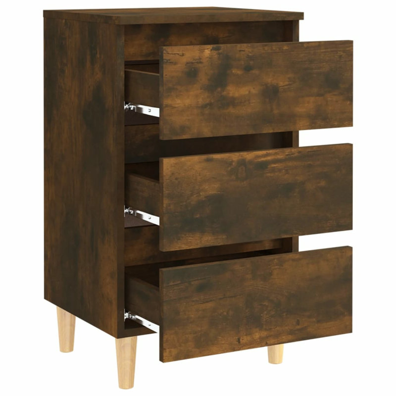 40cm W Bedside Table, Smoked oak