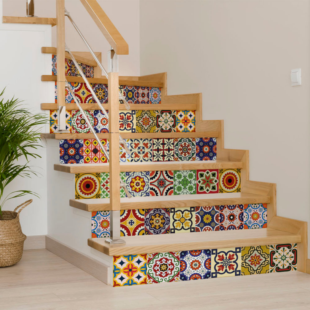 4'' W x 4'' L Vinyl Peel and Stick Mosaic Tile Mi Alma