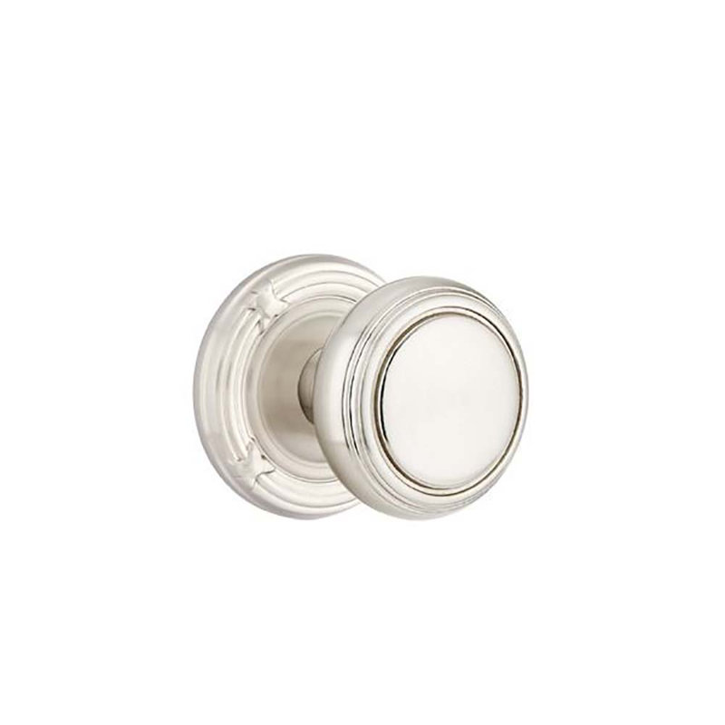 Ensemble de faux boutons Emtek avec ruban et roseau et bouton Norwich, Nickel satiné