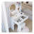 17" Round LED Mirror Vanity Table+Cushioned Stool, Equipped With 2 AC+2 USB Power Socket, Big Mirror, Touch Switch, 3 Colors, Adjustable Brightness, Large Desktop, Multi-Layer High Capacity Storage-1197877047