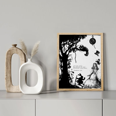 " Alice In Wonderland Classic Black And White Book Cover "
