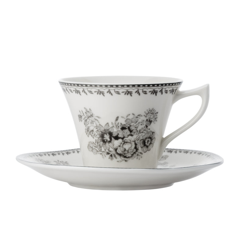 Soucoupes à thé Lancaster, 6 oz, par Luzerne, Blanc chaud / gris