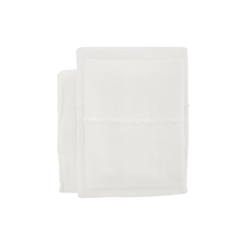 REMI - RAYON FROM BAMBOO / LINEN SHEET SET - WHITE - QUEEN (FITTED, FLAT, PAIR OF ST/Q PC), White