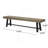 Outdoor Acacia Wood Patio Bench,Grey/Rustic Metal