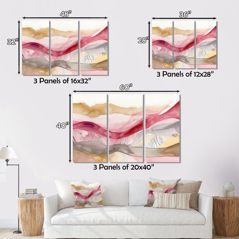 «Connaissances des rêves», reproduction d'harmonie sur toile, 3 pièces, H 28 po x l 36 po x P 1 po