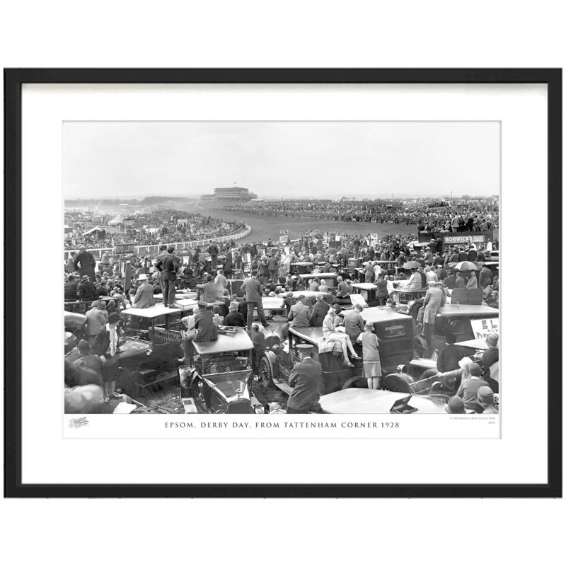 Epsom, Derby Day, From Tattenham Corner 1928 by Francis Frith - Single Picture Frame Print, 45cm H x 60cm W x 2.3cm D