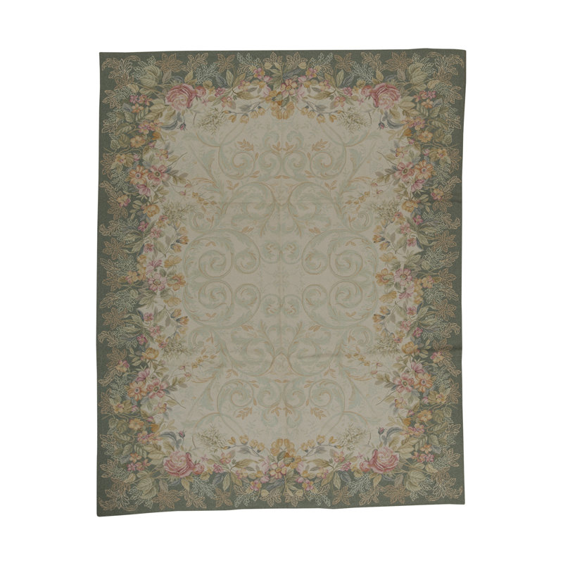 Hand Knotted Wool Floral Area Rug