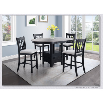 2pc Counter Height Upholstered Pub Chairs, Durable Solid Wood, Chalk Grey, Comfortable and Stylish for Modern Farmhouse Dining