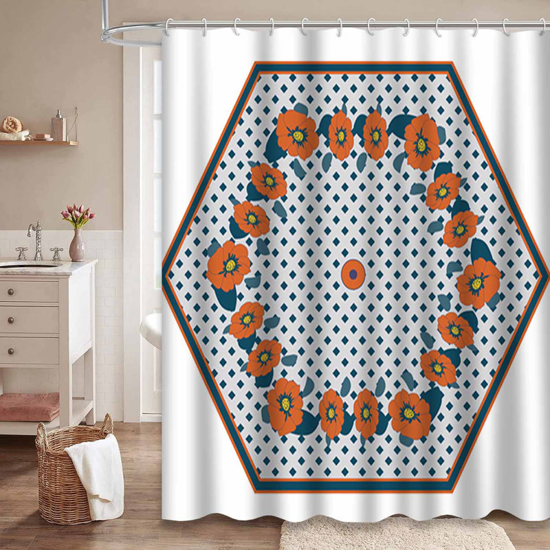 Rideau de douche transparent transparent, rideaux de douche pour la salle de bain avec 12 crochets, 72" L x 72" W