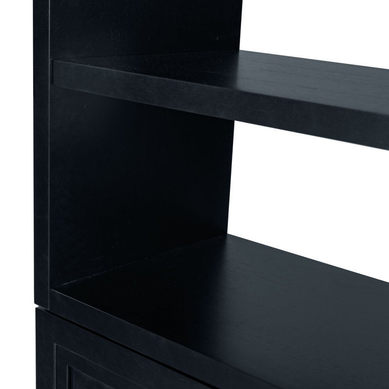 Roades Glass Cabinet Bookcase, Black