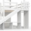 Lit superposé simple au-dessus d'une maison double avec échelles, glissoires et rangement, maisonnette pour enfants-907113491