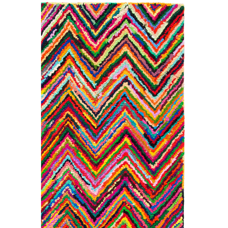 Anaheim Hand Tufted Wool Pile Chevron Rug, Rectangle 2' x 3'