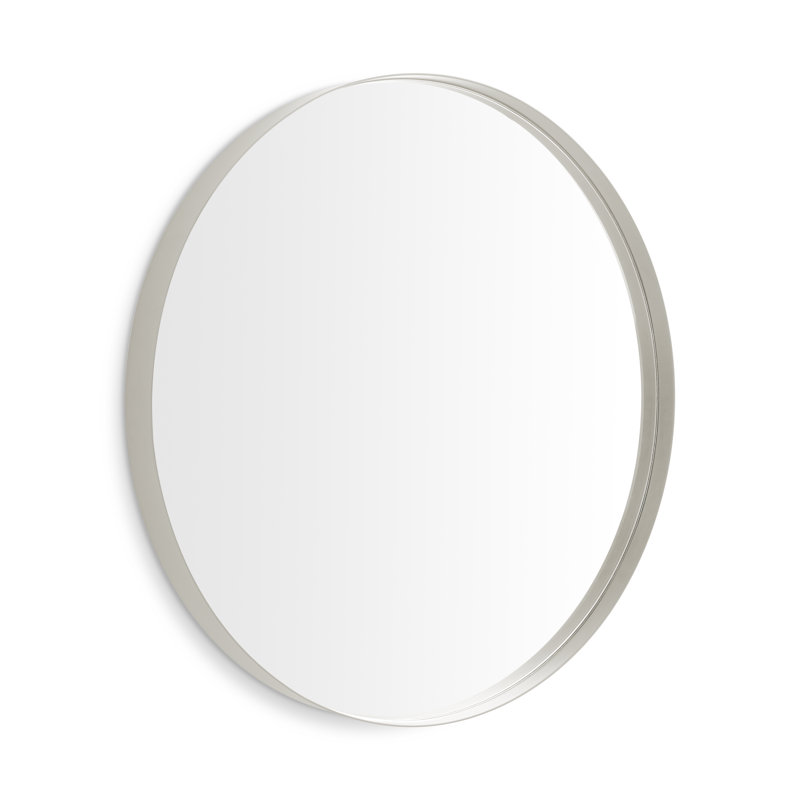 Hoopla Round Metal Wall Mirror, Putty, 36" x 36"
