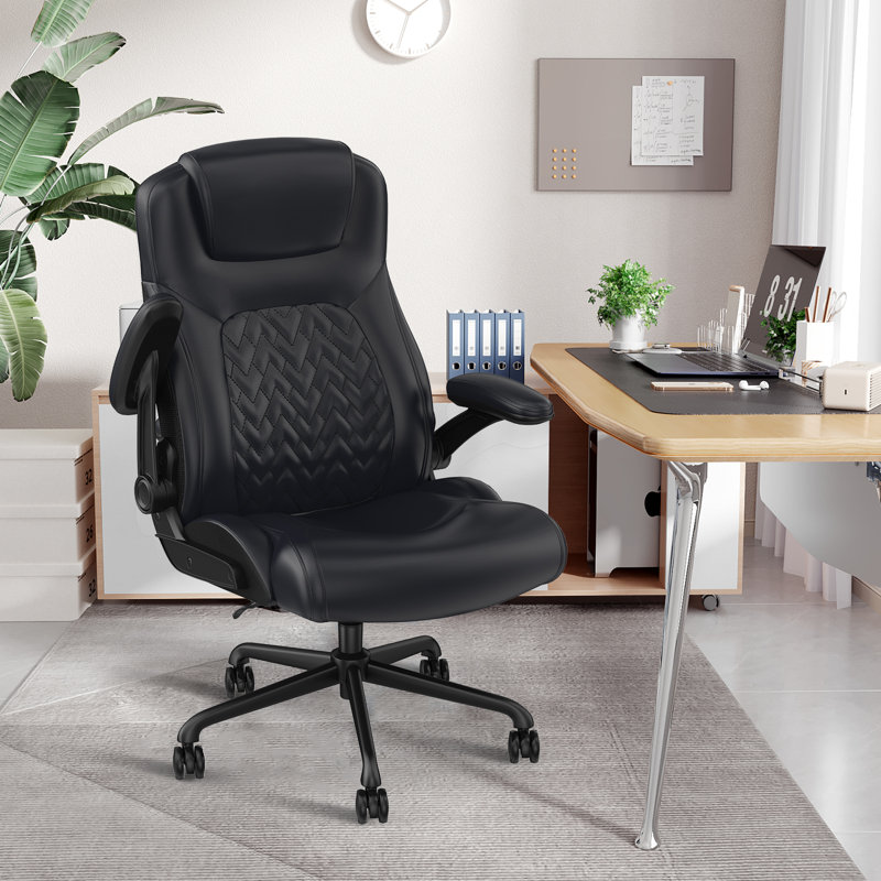 Inbox Zero Lozhin Executive Chair with Headrest, Black
