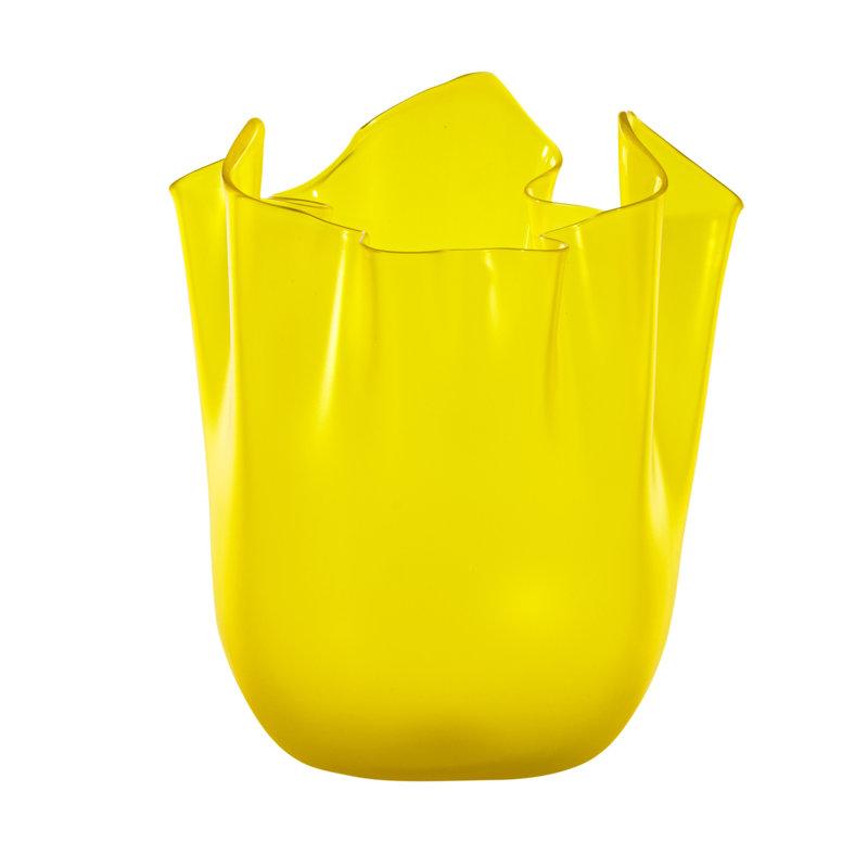 Venini Fazzoletto Vase, 12.2" H x 9.06" W x 9.06" D, Apple Green