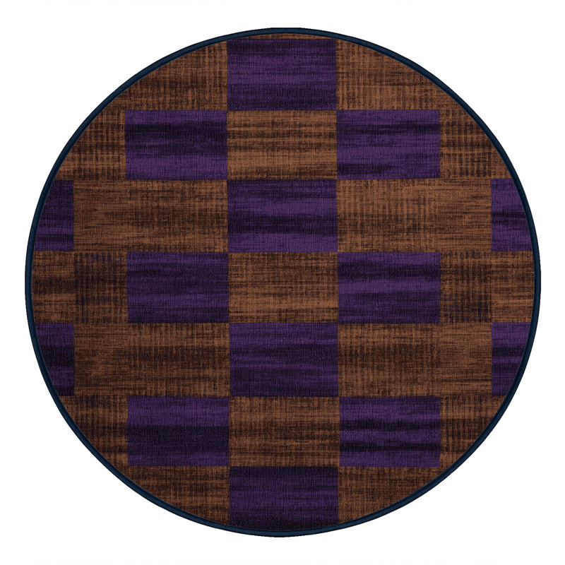 Tapis mauve lavable à la machine, Rond 4 pi