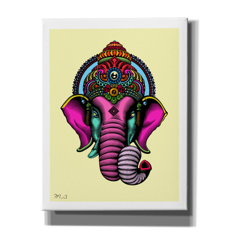 «India» par Mark Ashkenazi, art mural sur toile, H 34 po x l 26 po x P 1,5 po