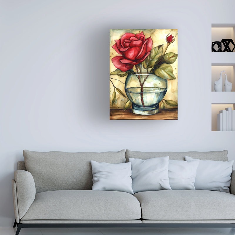 Art sur toile "bol rose Mom", H 24 po x l 32 po