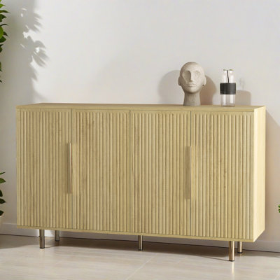 57" Wood Sideboard Console Table Entryway Table with Cabinets by Mercer41