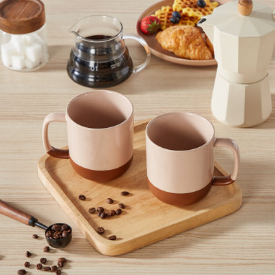 2-Piece 480ml Sesame Glaze Stoneware Mug Set 