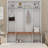 Hall Tree With Bench And Shoe Storage Compartments, Particle Board Multi-Functional Entryway Cabinet With 4 Hanging Hooks-118318247