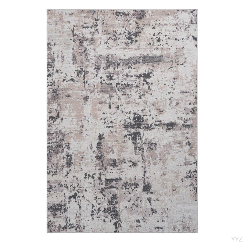 LOOM & LUXE Collection 5X7 Cream/Brown /Abstract Non-Shedding Living Room Bedroom Dining Home Office Stylish And Stain Resistant Area Rug