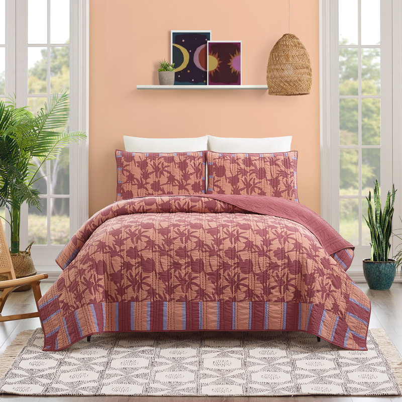 Natalia 100% Cotton Quilt Set, Full/Queen Quilt + 2 Standard Shams