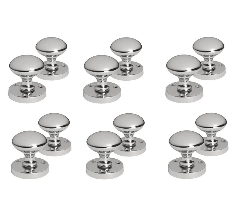  6 Pairs Mortice Sprung Door Knob