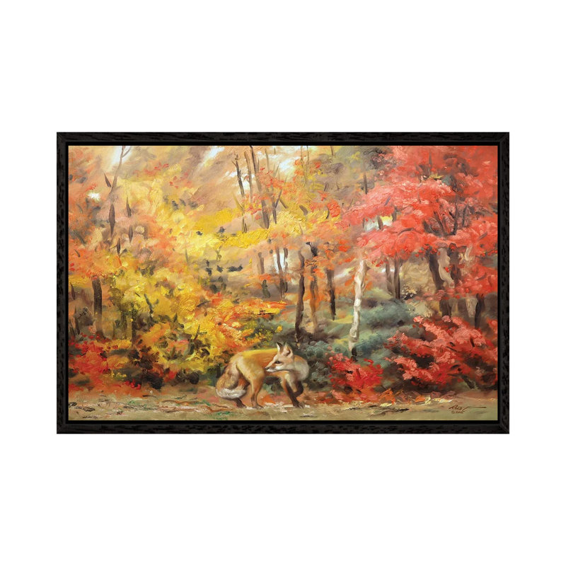 Red Fox In Autum Woods by D. "Rusty" Rust - Gallery-Wrapped Canvas Giclée on Canvas, Black Framed, 66.04 cm H x 45.72 cm W