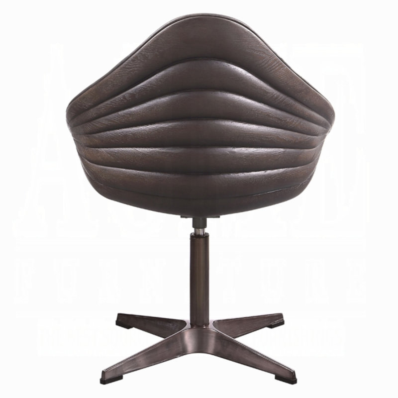 Chaise d'appoint pivotante Khalial, Similicuir ébène