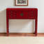 Console Almat, classique et antique, 6 tiroirs, 2 portes, rouge H 33,46 po x l 37,80 po x P 11,81 po