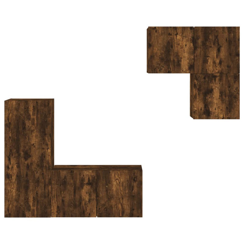 Unfinished Entertainment Centre for TVs up to 28" with Fireplace Included, Smoked Oak