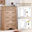 Ensemble de chambre à coucher 4 pièces - commode 7 tiroirs, commode haute 6 tiroirs et 2 tables de chevet-155419799