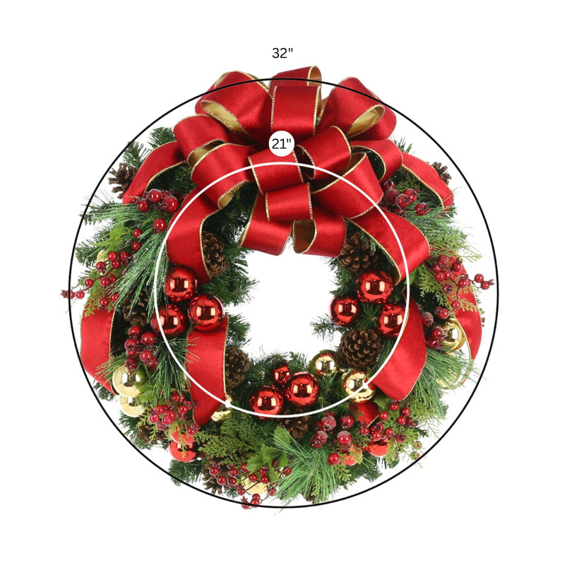 Faux Evergreen 32'' Holiday Wreath