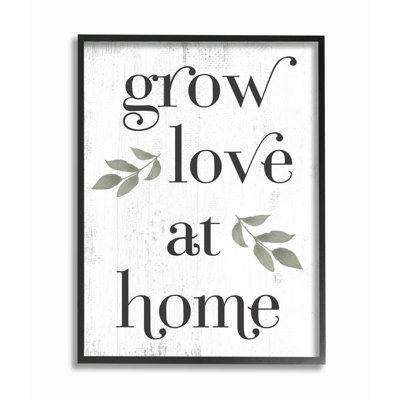 «Grow Love at Home Quote Rustic Family Charm Expression» par Melissa Averinos - impression
