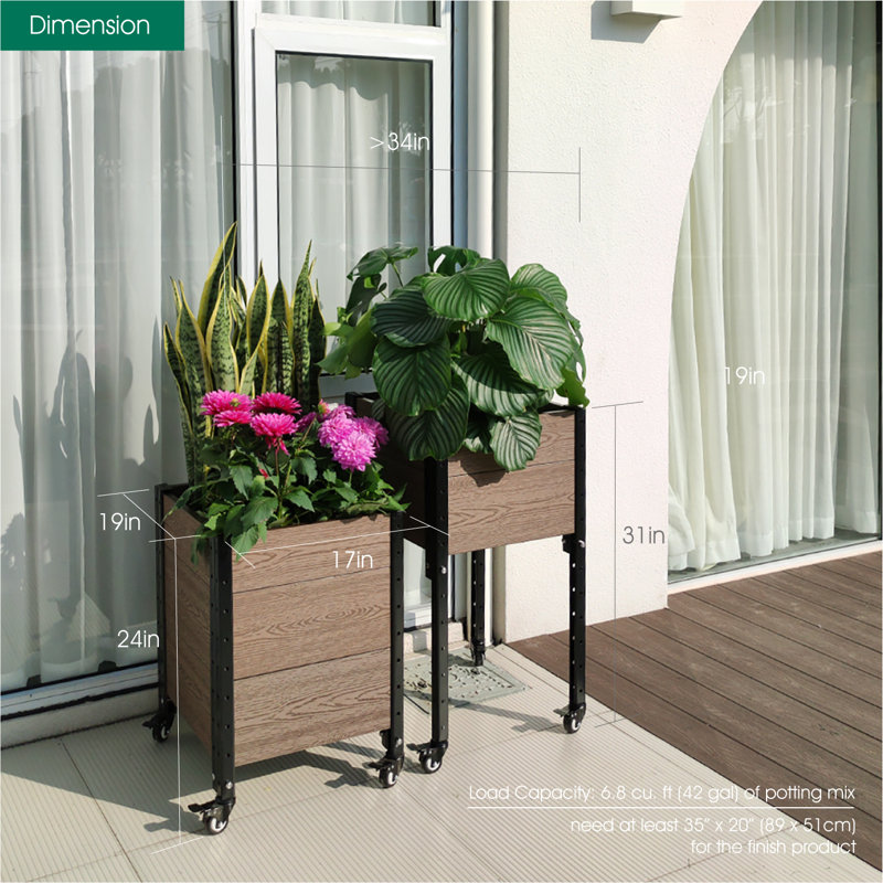 Elevated Planter, Brown