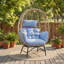 Fauteuil d'extérieur en osier avec coussin extensible Solvane-582643438