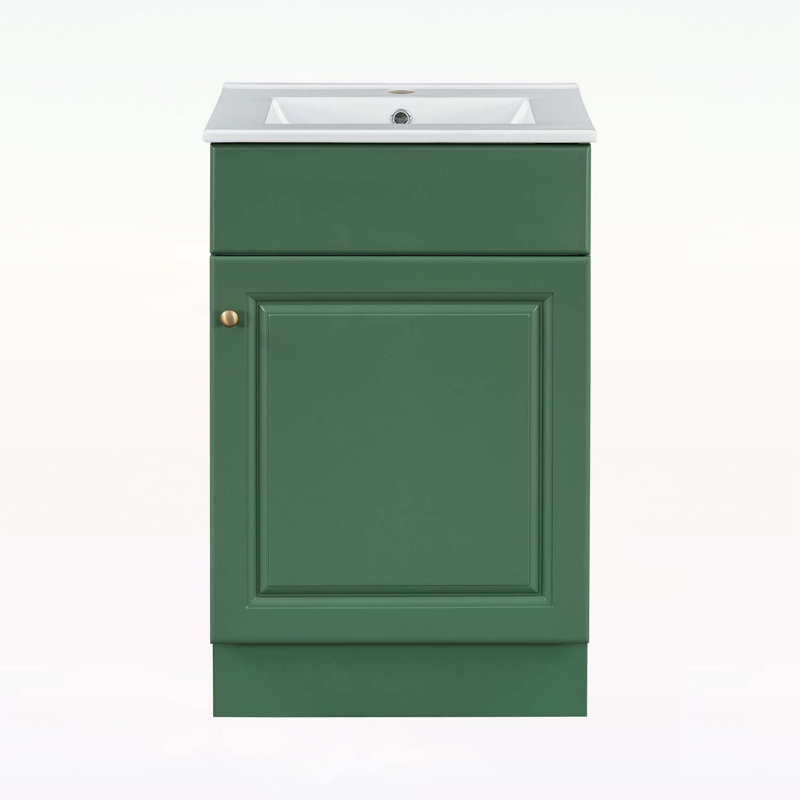 Meuble-lavabo polyvalent avec des fonctionnalités avancées pour une fonctionnalité optimale, Vert, Doré