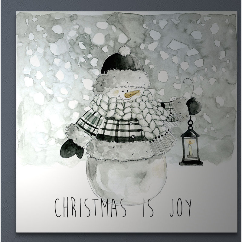 « christmas is joy », peinture, H 10 po x l 10 po x P 1,5 po, Toile tendue