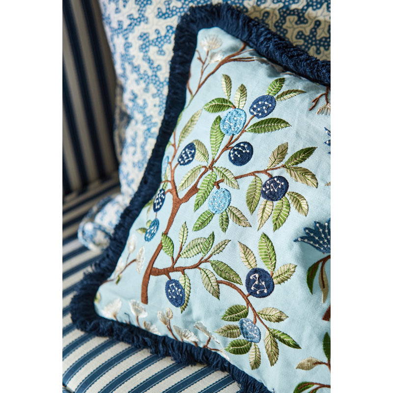 Foraging Embroidery Fabric, Blue/Green
