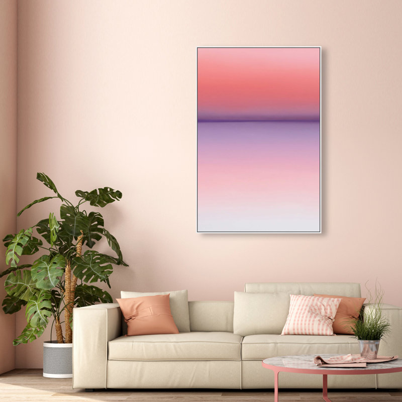 Peach Coastline II Print by Oliver Gal, 16"H x 11"W, White Floater Frame