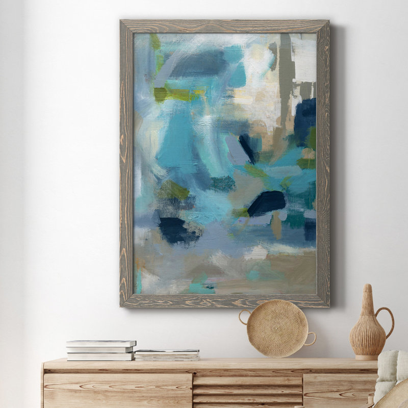 Circle the Beachfront - Peinture sur toile encadrée, Gris, H 24 po x l 18 po x P 1,5 po