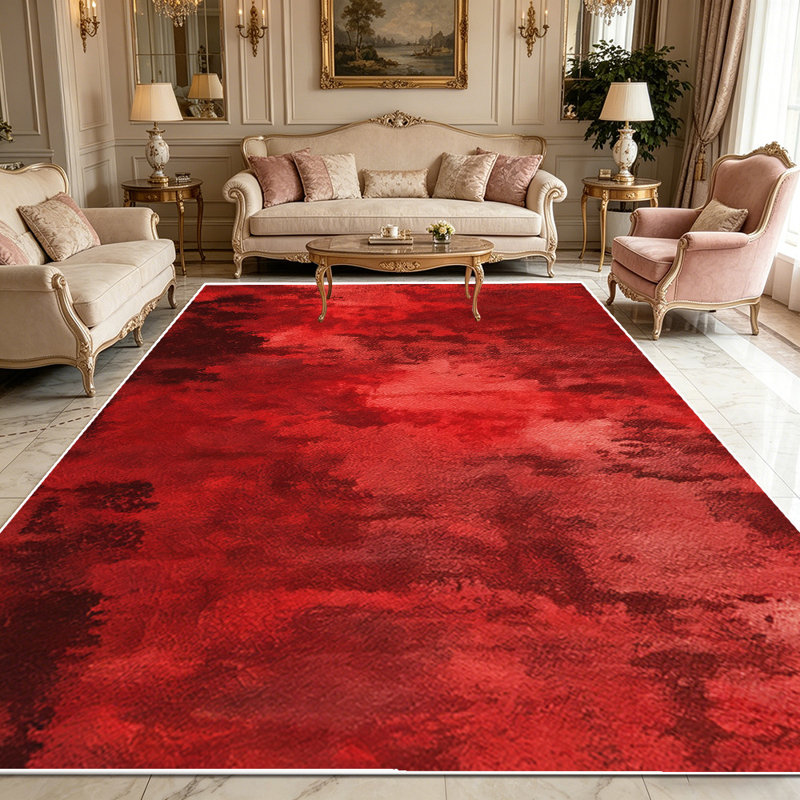 1PC deep red watercolor abstract area rugs, Soft and Comfortable, easy-to-maintain, machine washable Indoor floor mat, suitable for living room, bedroom, dining area, entryway, patio, porch, Home Decor, Outdoor Decor.