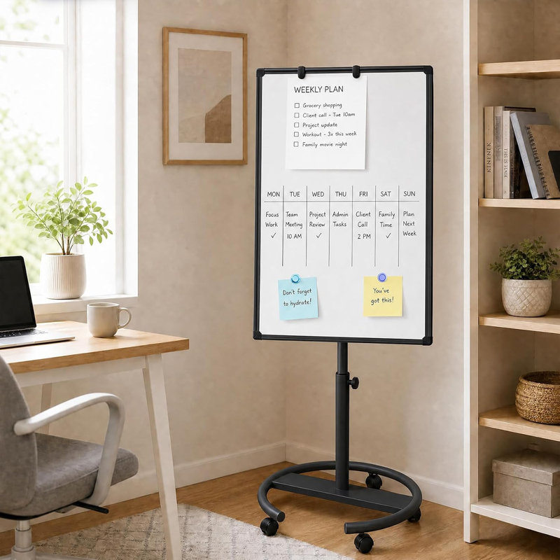 Magnétique support pour tableau blanc mobile sur roulettes à hauteur réglable à roulettes lisses